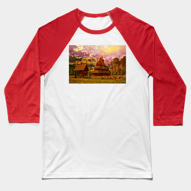 Gol stave church, Norway Baseball T-Shirt by vadim19